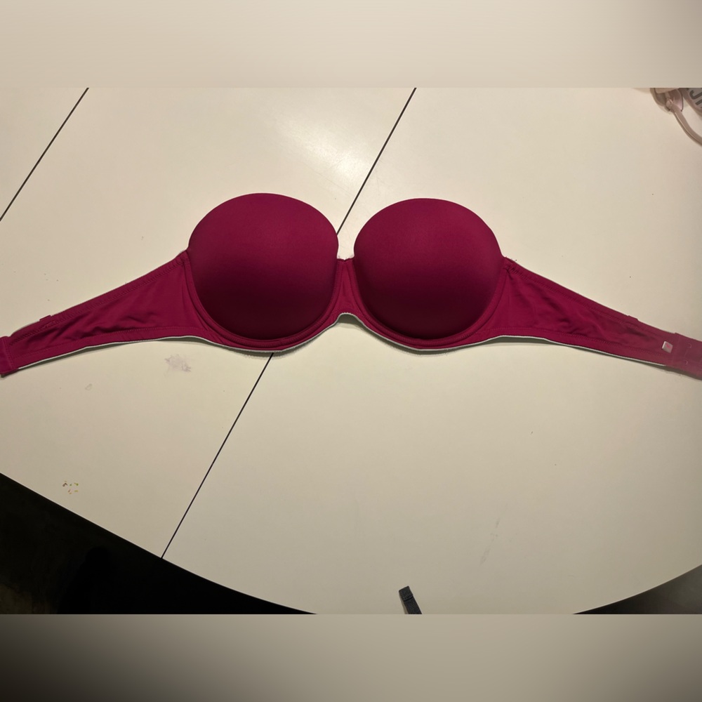 PINK Victoria’s Secret 34C strapless wear everywhere push up magenta pink